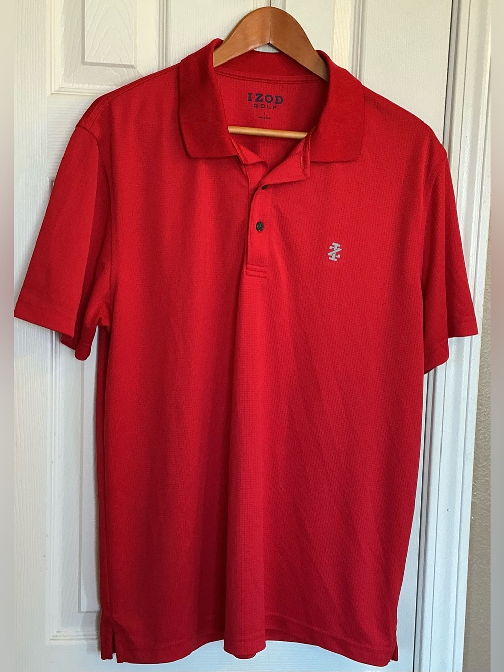 Izod Golf Red Men's Classic Polo Shirt With Embroidered Logo design